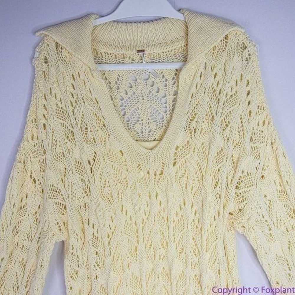 NEW Free People Elton Cream Crochet Knit Long Sle… - image 2