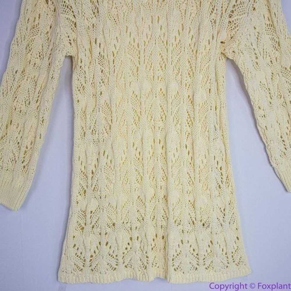 NEW Free People Elton Cream Crochet Knit Long Sle… - image 3