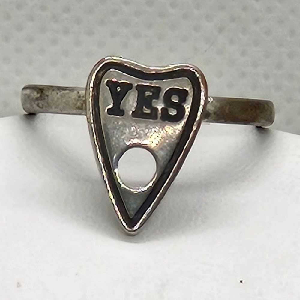 Vintage Planchette Silver Tone Ring Spooky Hallow… - image 1