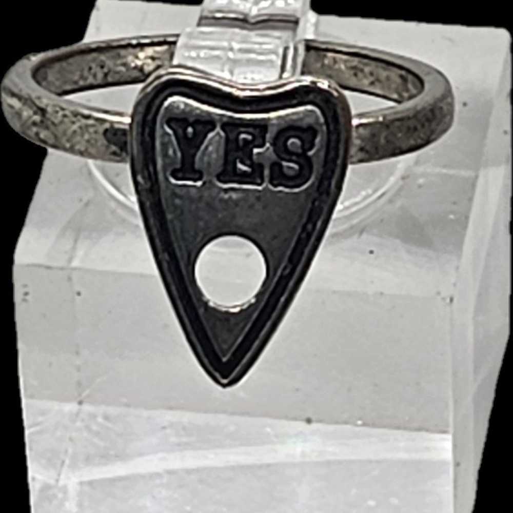 Vintage Planchette Silver Tone Ring Spooky Hallow… - image 2