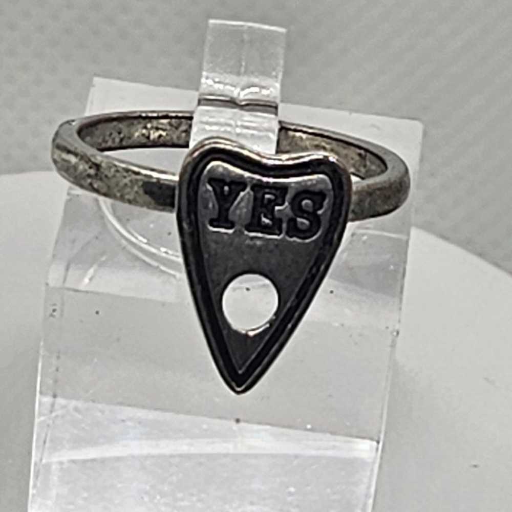 Vintage Planchette Silver Tone Ring Spooky Hallow… - image 5