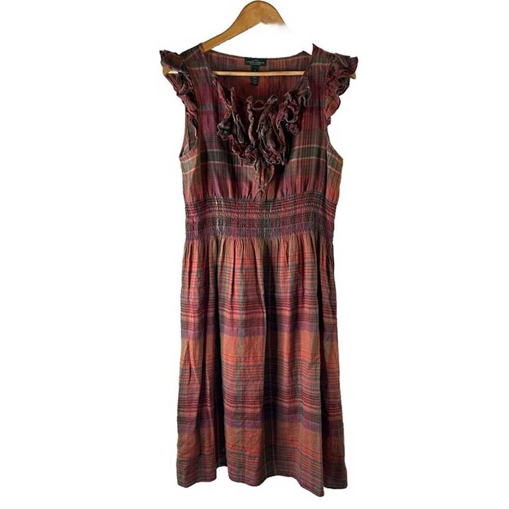 Lauren Ralph Lauren womens 12 Linen Madras Plaid … - image 1