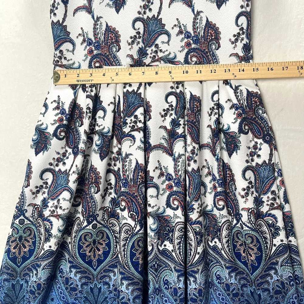 LuLaRoe Amelia Fit & Flare Stretch Dress Blue Omb… - image 11