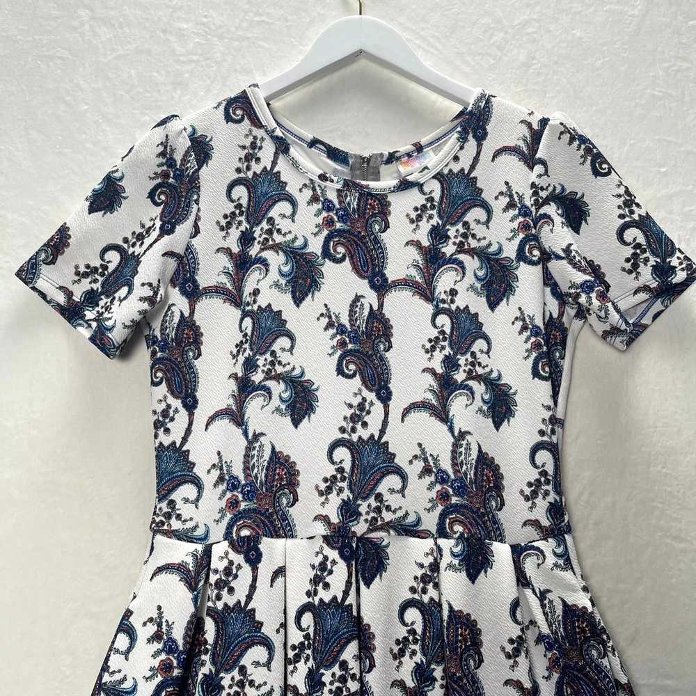 LuLaRoe Amelia Fit & Flare Stretch Dress Blue Omb… - image 5