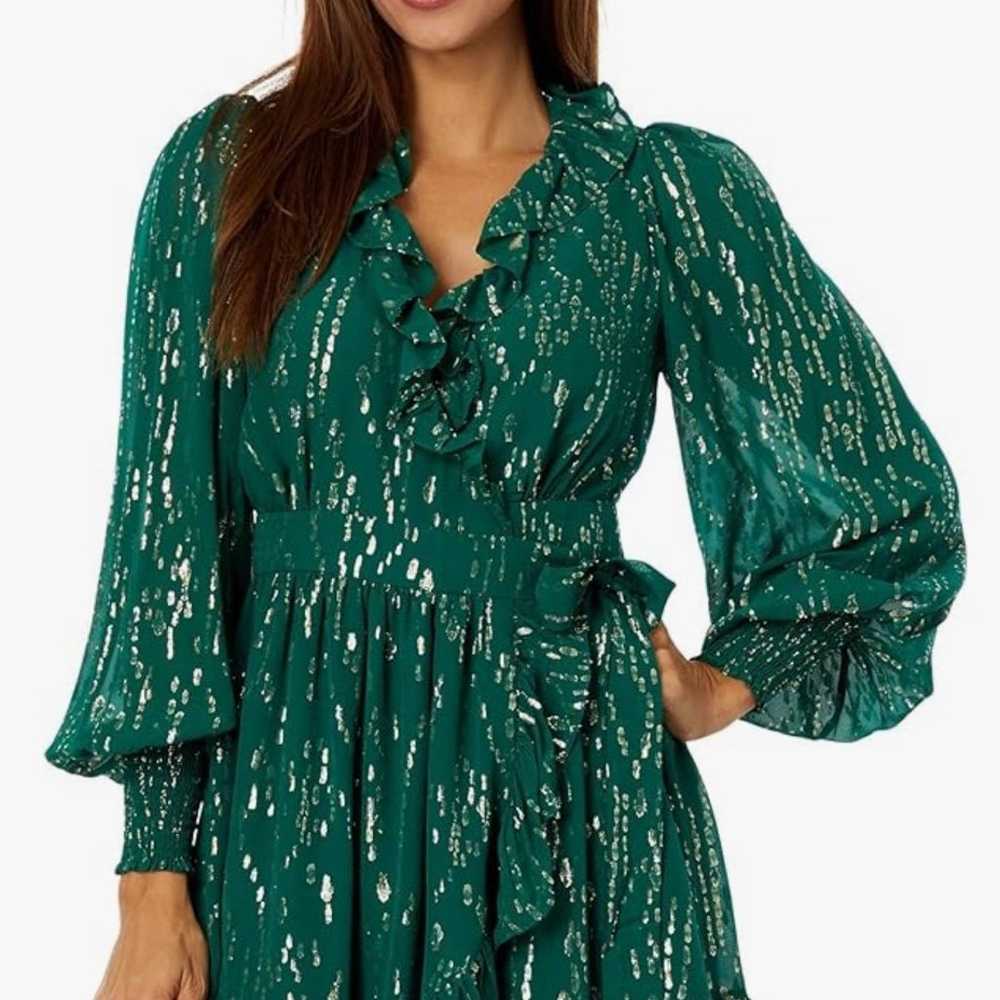 Lilly Pulitzer Birdy Long Sleeve Silk Wrap Dress - image 1