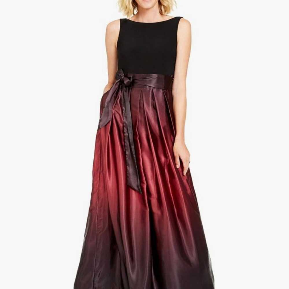 Long Satin Ombré Party Dress with Pockets - image 1