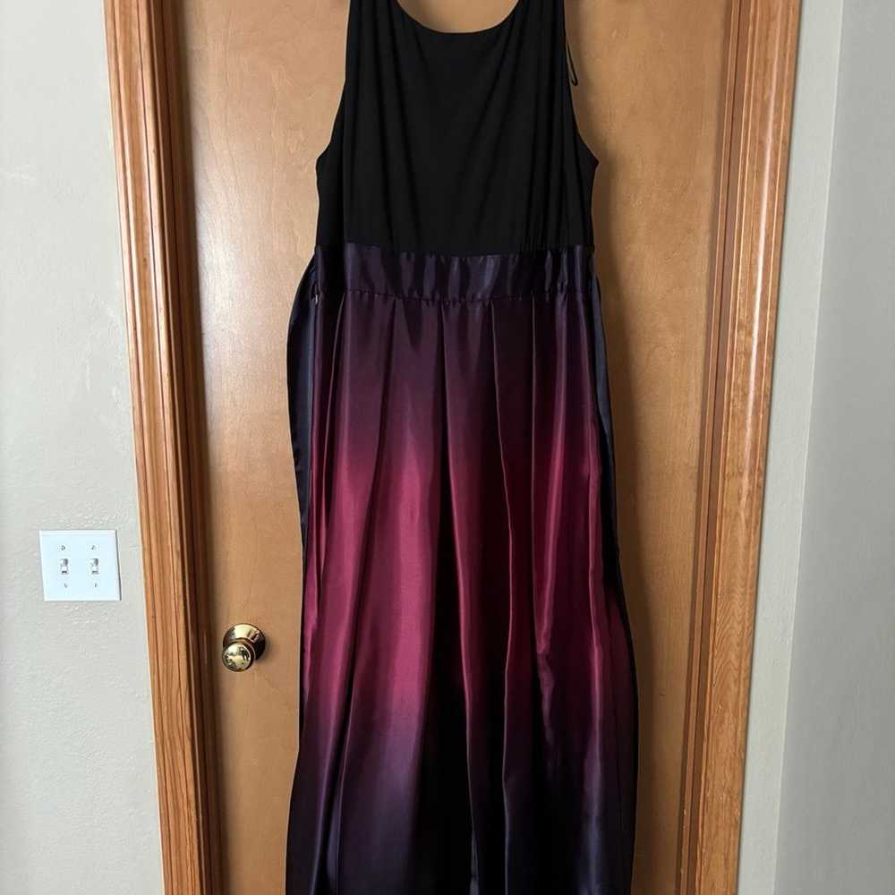 Long Satin Ombré Party Dress with Pockets - image 3