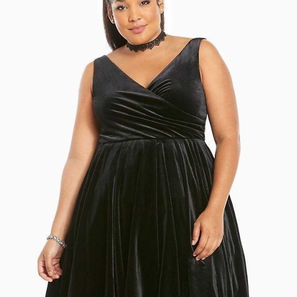 Torrid Velvet Surplice Dress - image 1