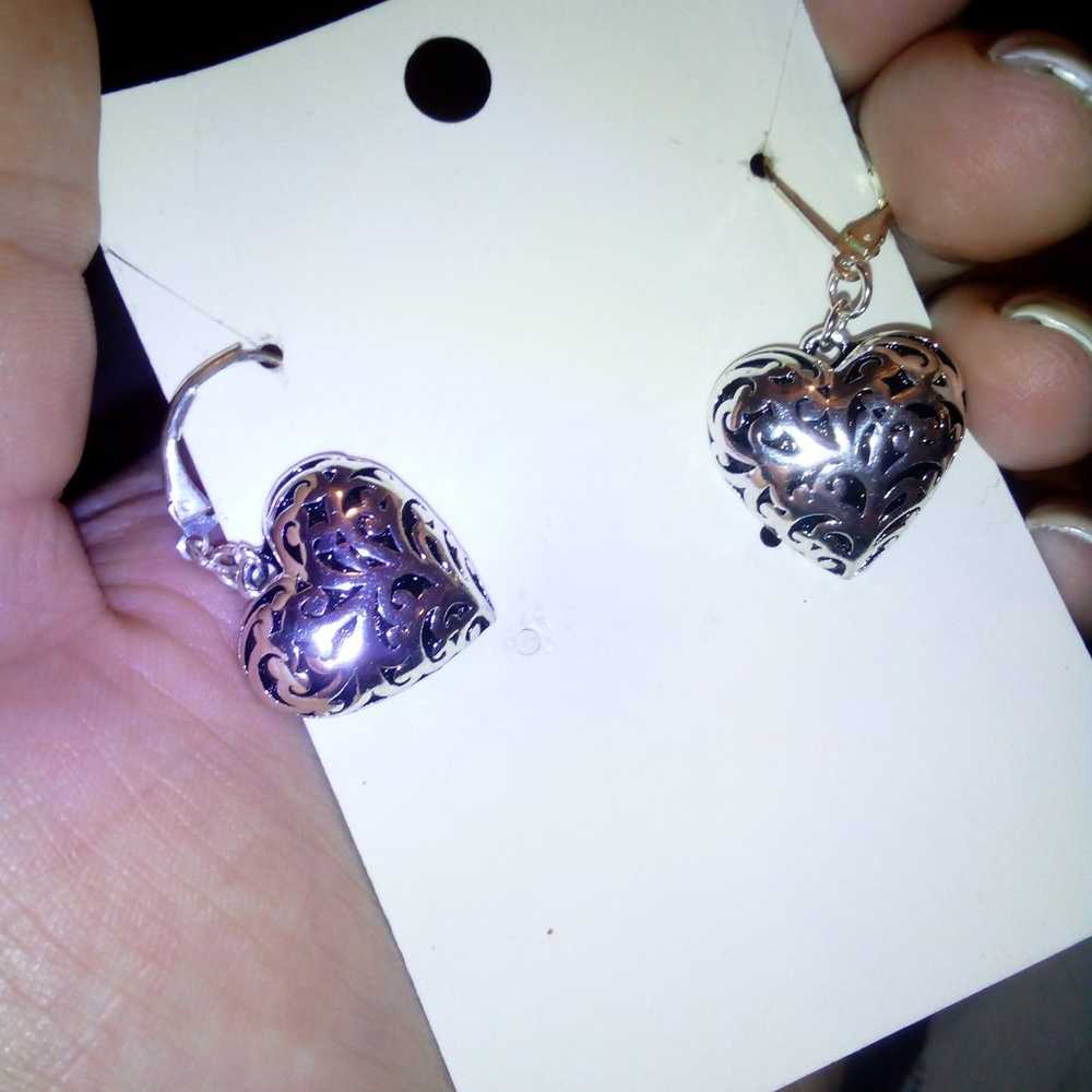 vintage Heart dangle earrings - image 1