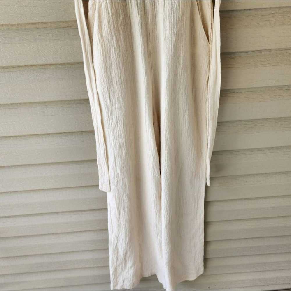 Anthropologie cream textured cotton jumpsuit - image 4