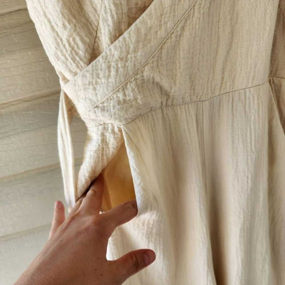 Anthropologie cream textured cotton jumpsuit - image 5