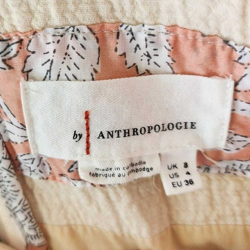 Anthropologie cream textured cotton jumpsuit - image 8