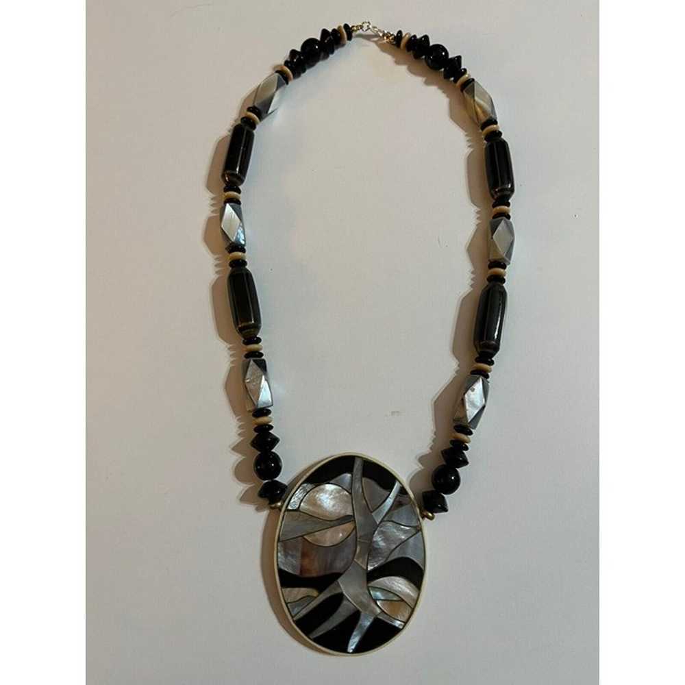 Lee Sands 18 Inch Necklace 70s Abalone Mother of … - image 2