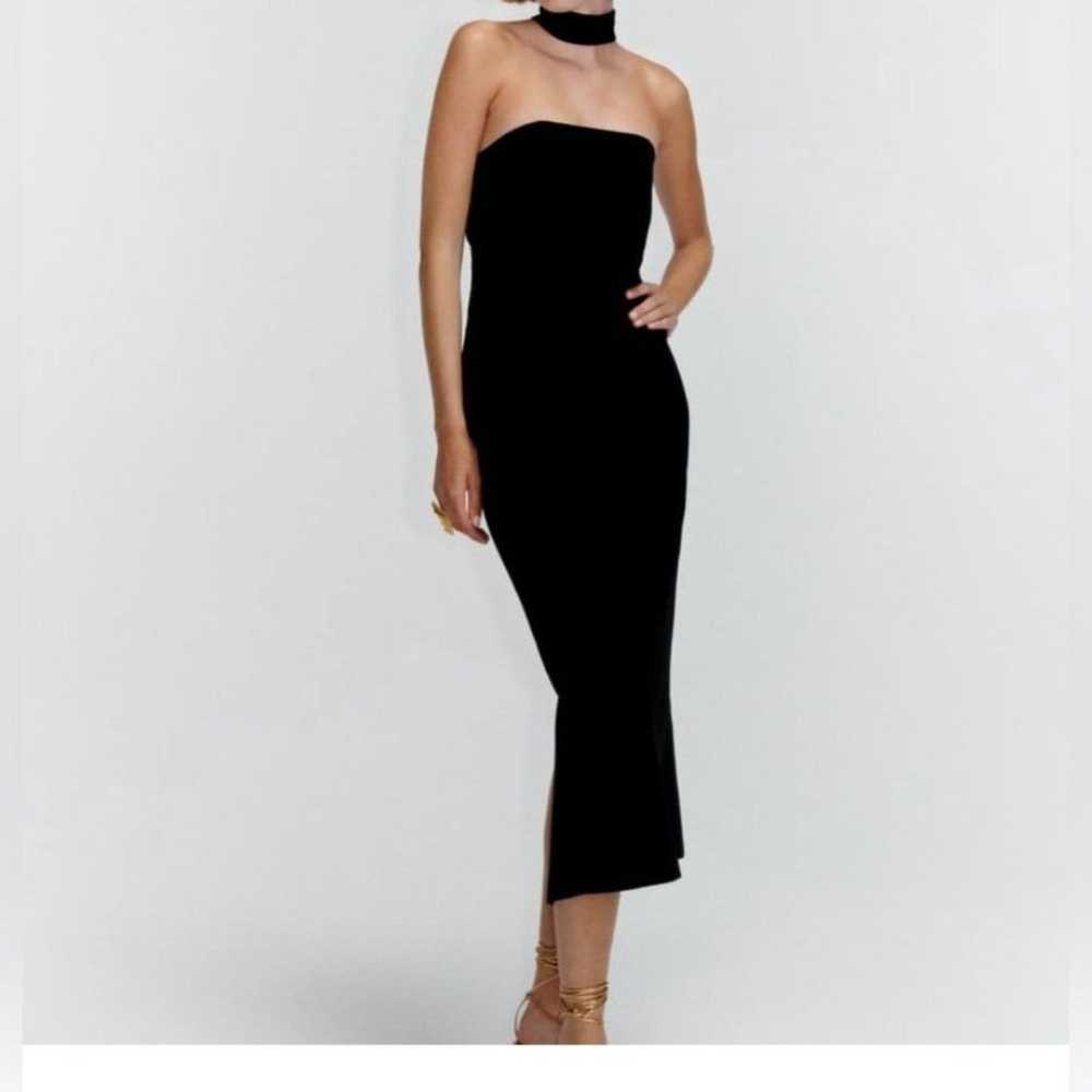 ZARA DRAPED DRESS WITH CHOKER  BLACK size small - image 2