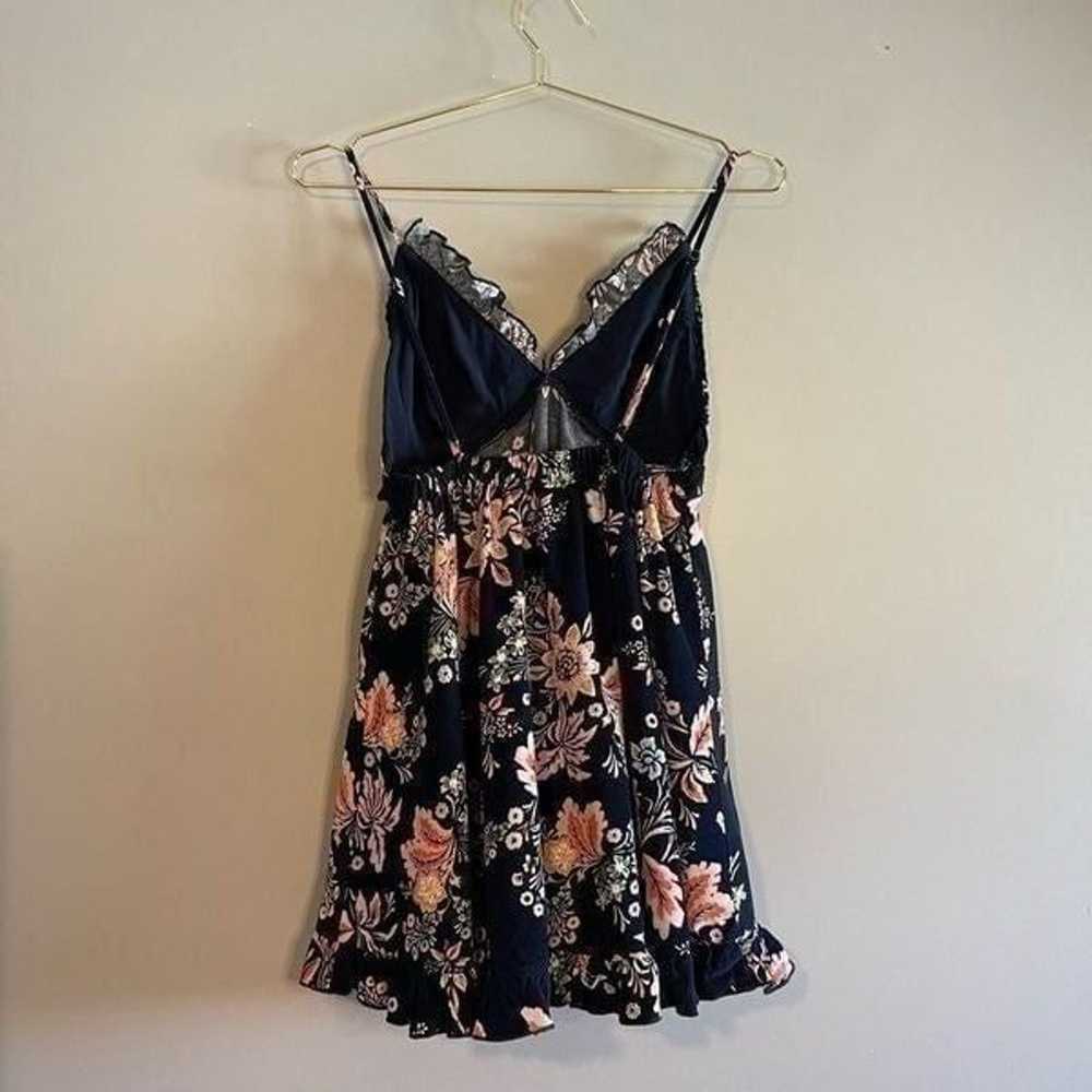 Free People Looking Glass Navy Floral Fine Waled … - image 7