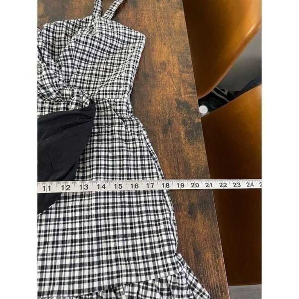 Parker Black & White Gingham Print Dress - image 10