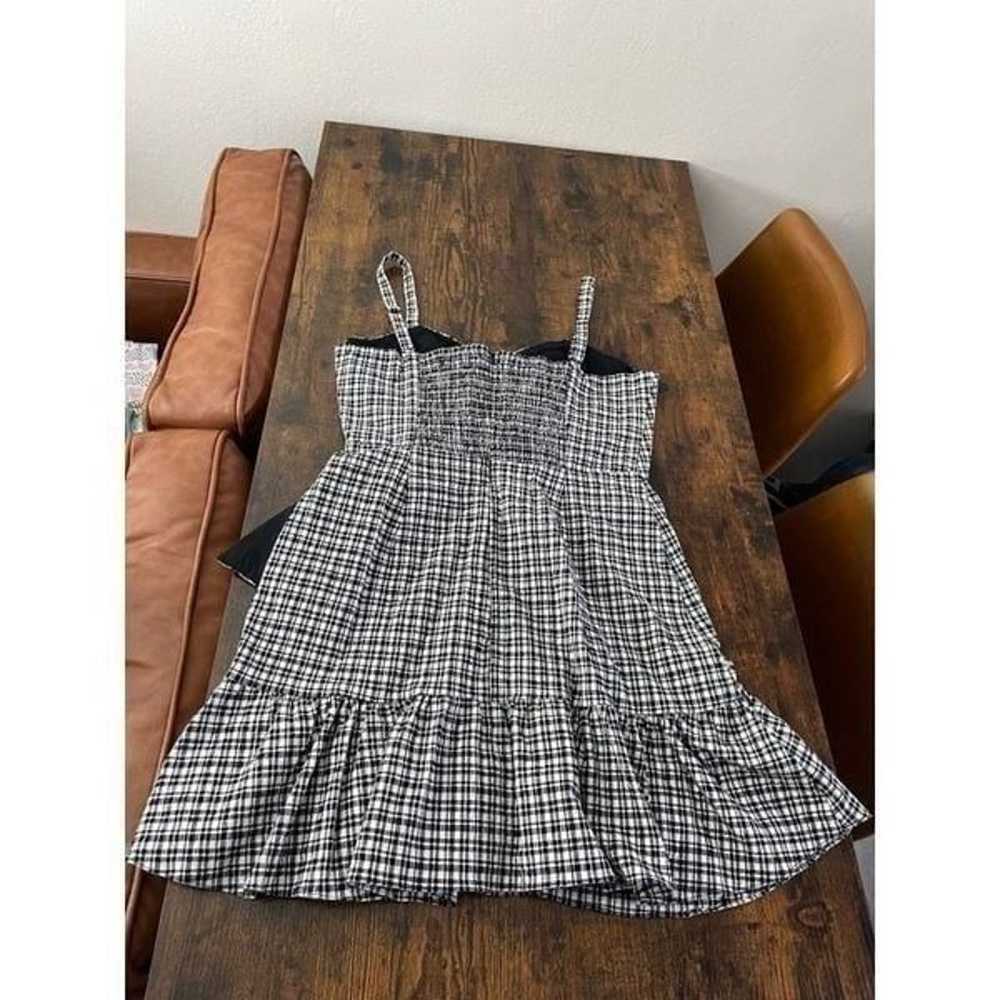 Parker Black & White Gingham Print Dress - image 11