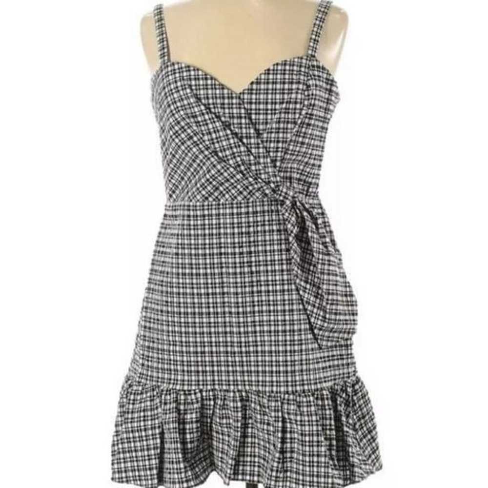 Parker Black & White Gingham Print Dress - image 1