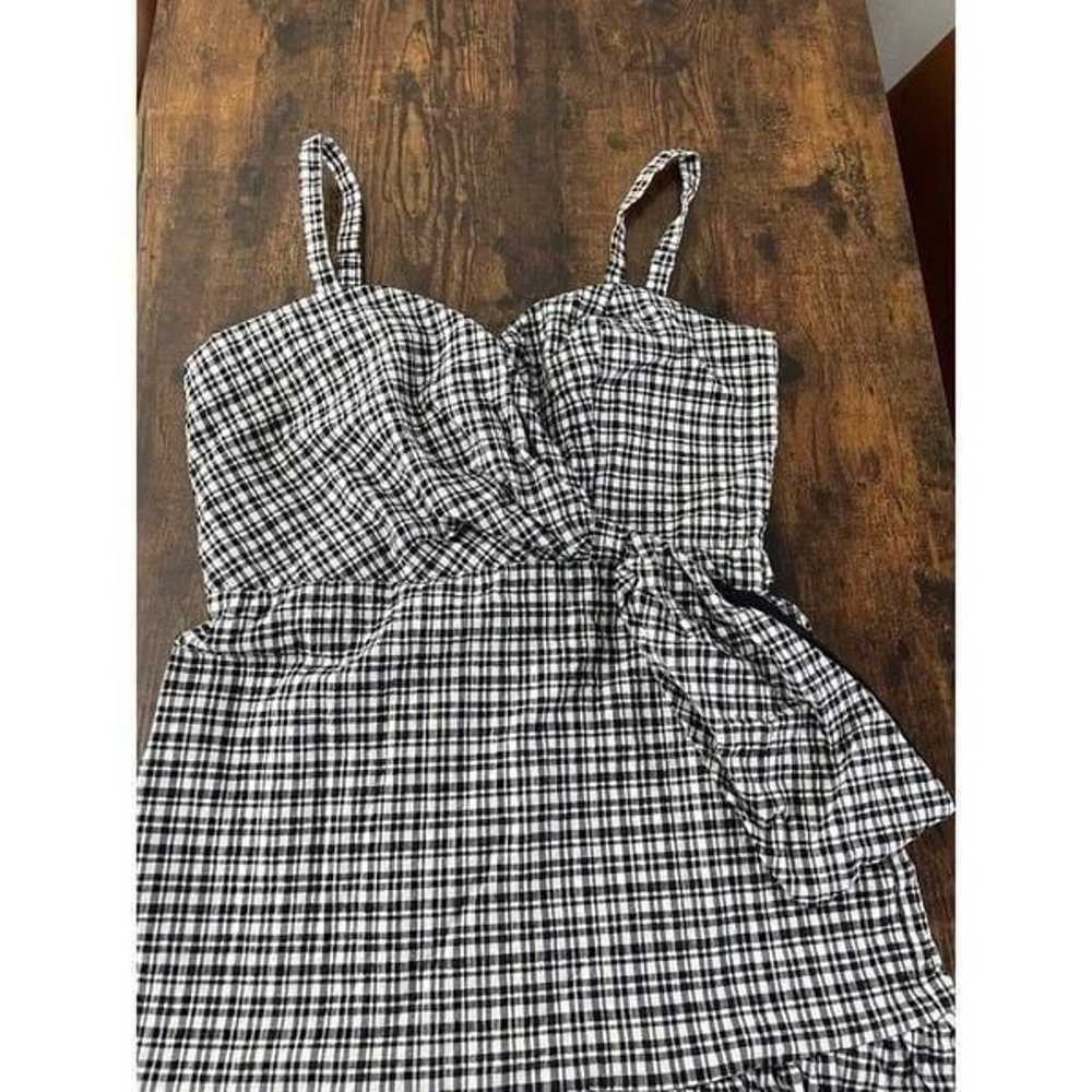 Parker Black & White Gingham Print Dress - image 4