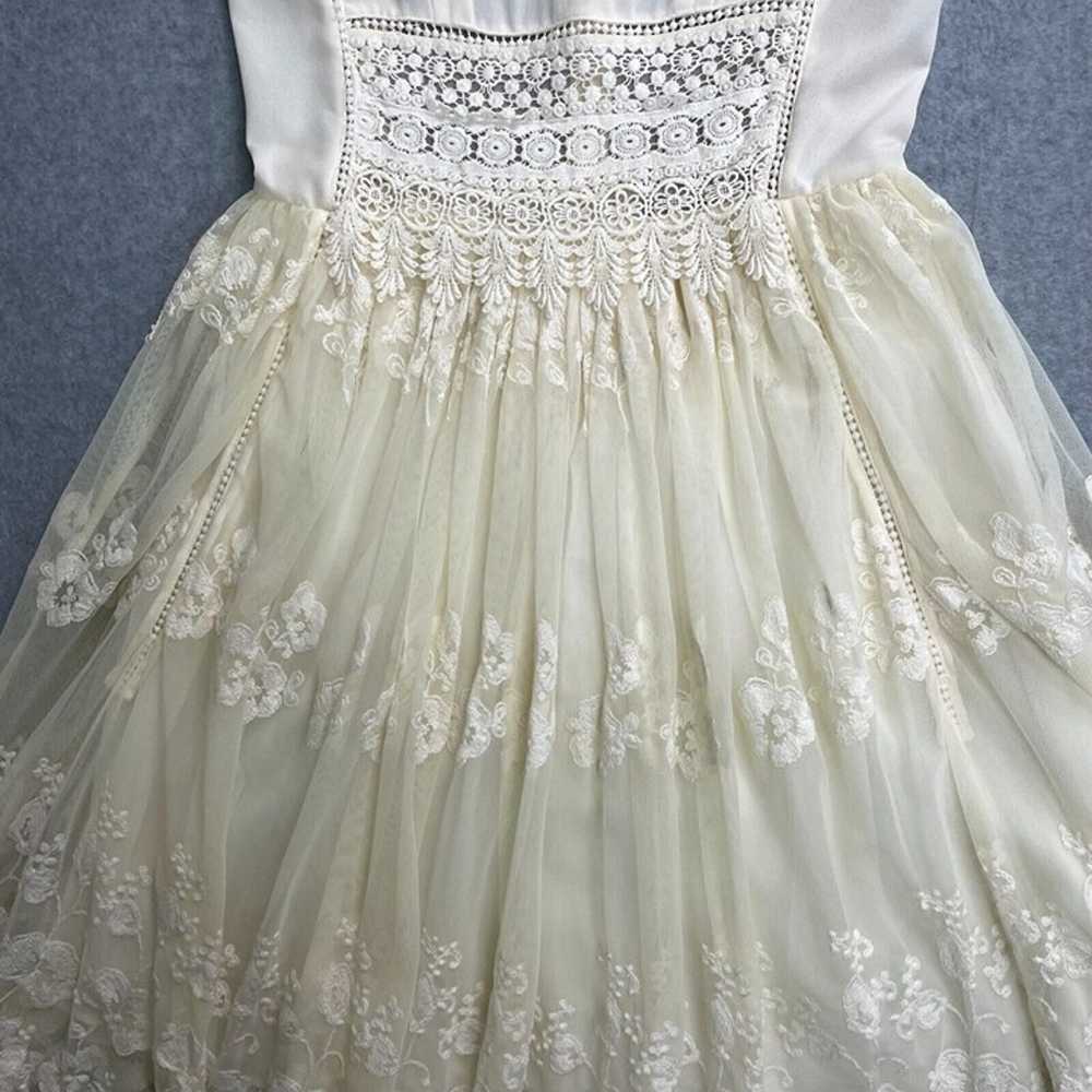 Let Me Be Dress Womens Medium Ivory Floral Embroi… - image 4