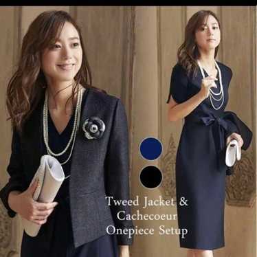 Tweed jacket & cashmere one-piece dress. - image 1