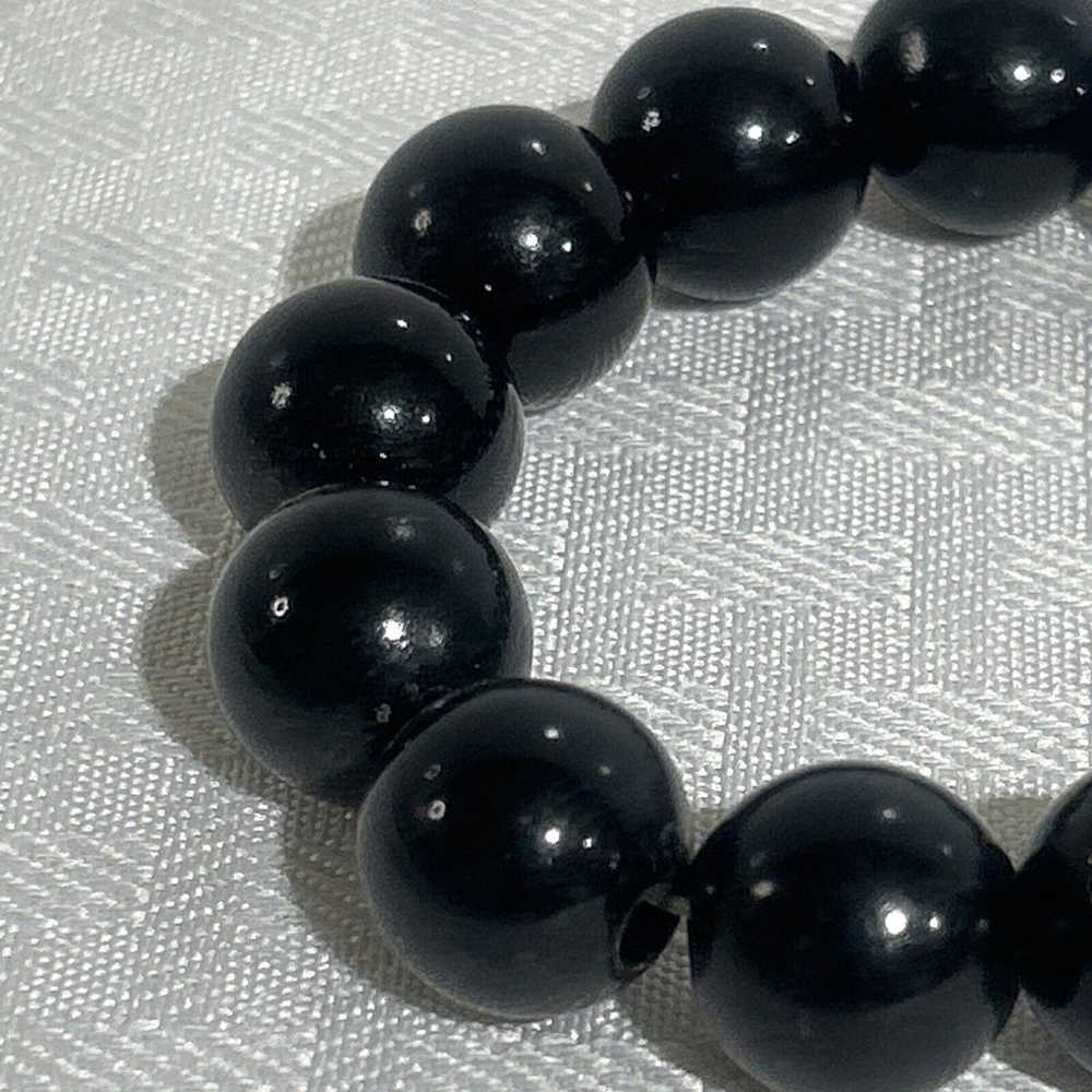 Lucite BLACK 1/2" Bauble Beads Stretch Bracelet V… - image 2