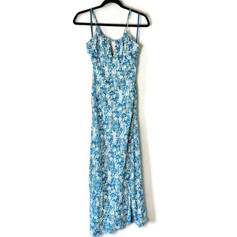 Free People Bon Voyage Blue Floral Maxi Dress Siz… - image 2