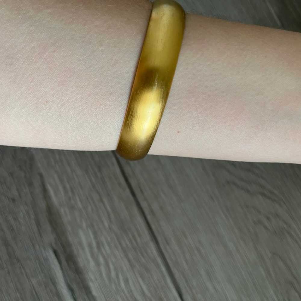 Vintage Brushed Gold Tone Bracelet Bangle - image 5