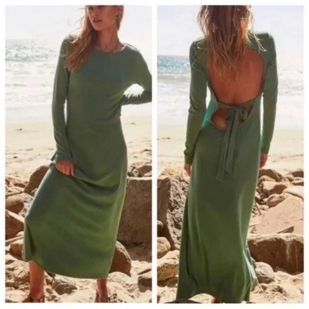 NWOT Free People Aubre Essential Maxi Dress Green… - image 1