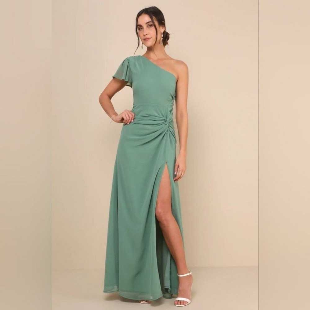 Lulu's Loving Twist Sage Green One-Shoulder Twist… - image 2