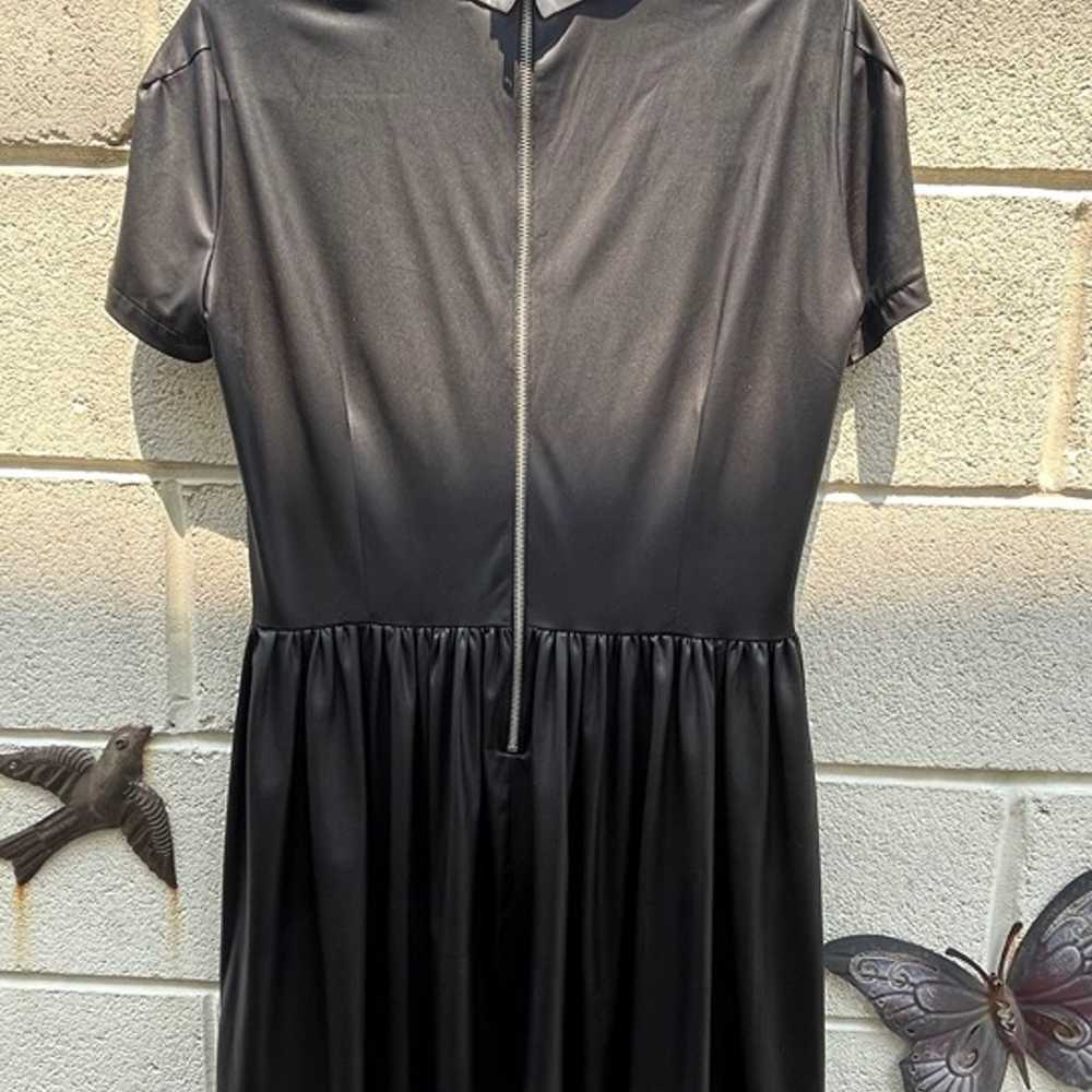 Rare Deandri pleather-style collared dress - size… - image 2