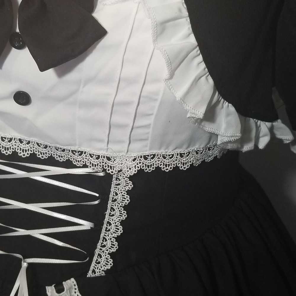 Gothic Lolita Size L Black & White Jumper Skirt D… - image 3