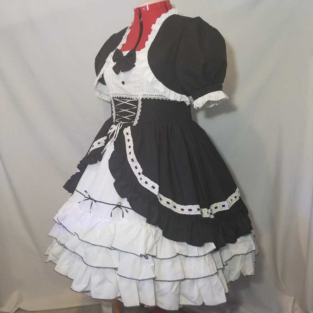 Gothic Lolita Size L Black & White Jumper Skirt D… - image 5