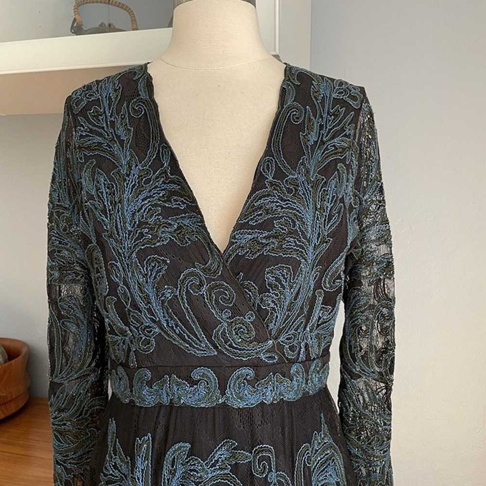 TRYB Anthropologie Embroidered Lace Dress Black B… - image 2