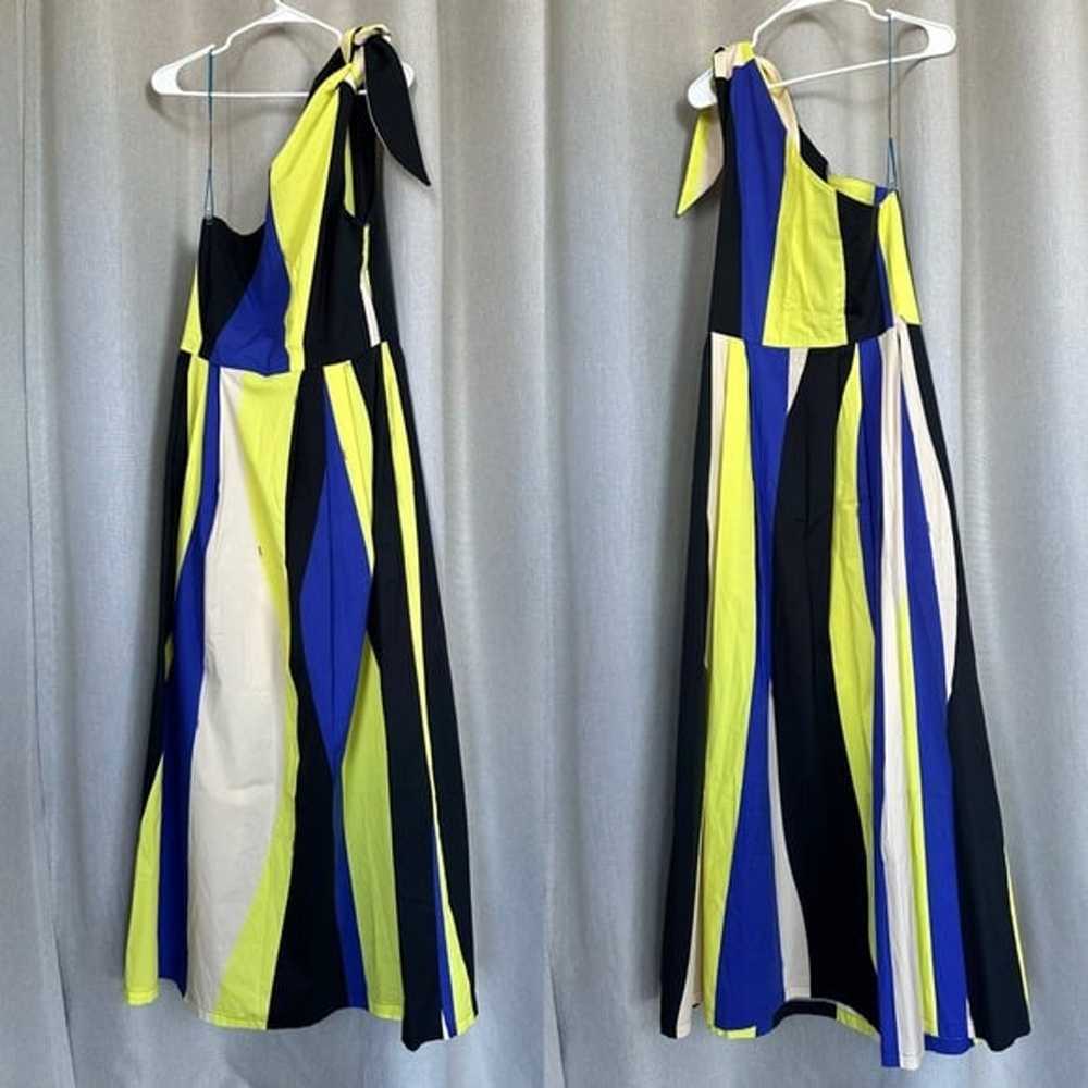 Annie P Cotton Purple Yellow One Shoulder Line Gr… - image 2