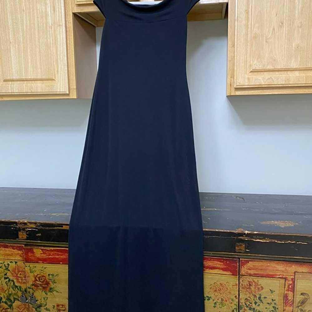 Laundry Blue Boat Neck Cap Sleeves Dress- size 12 - image 1