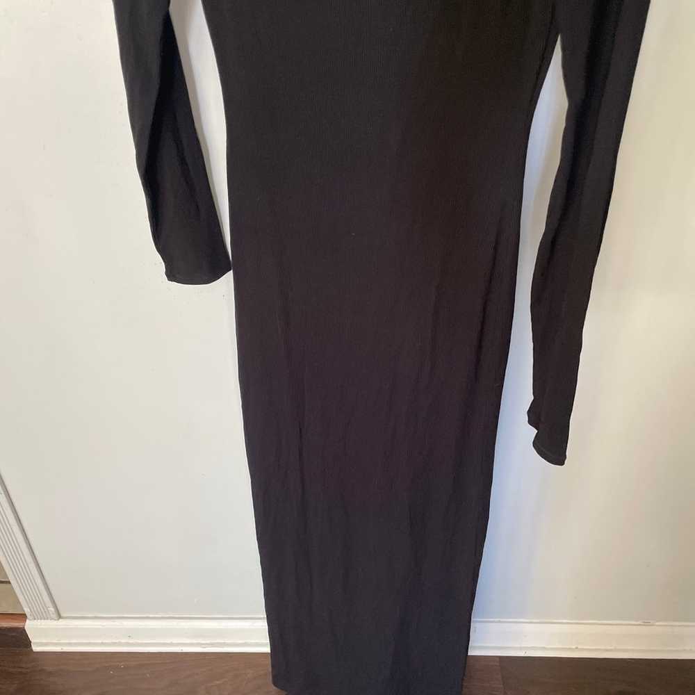 SKIMS Black Lounge Long Sleeve Maxi Dress L - image 4