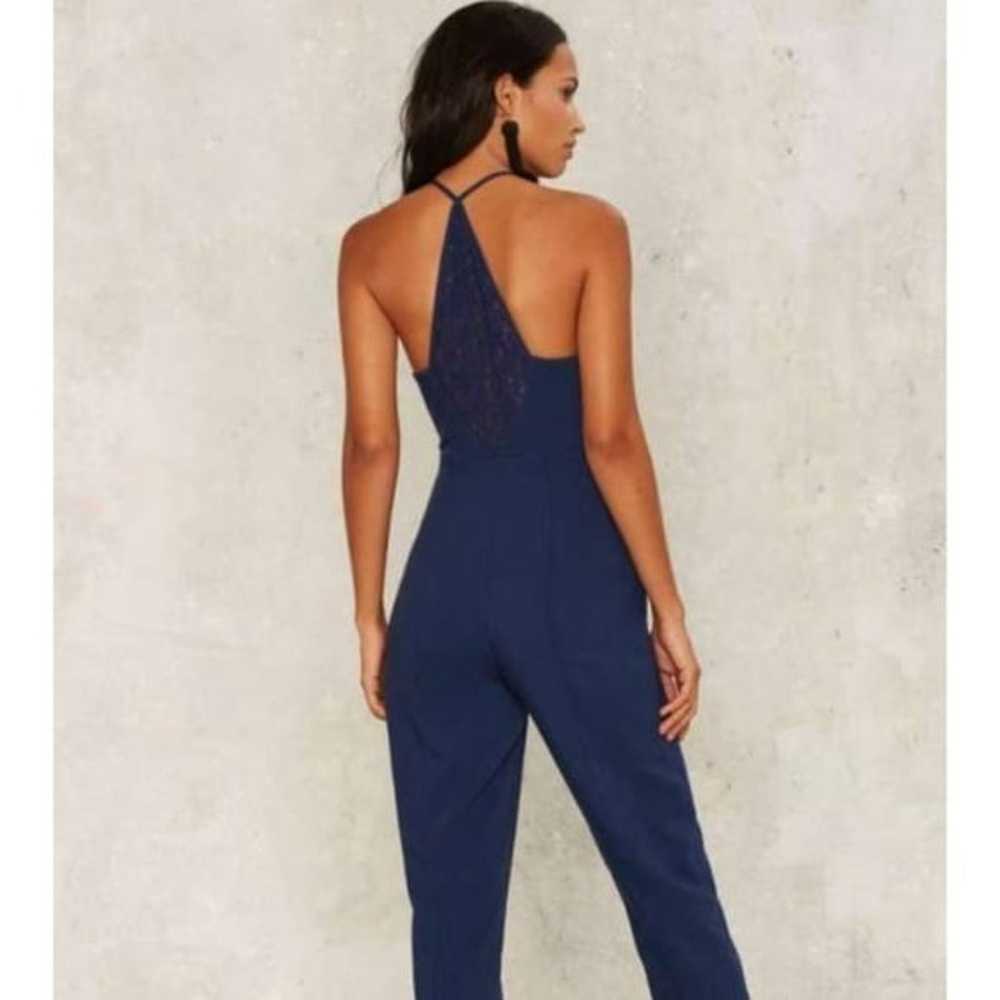 Nasty Gal Blue Deep Plunge Jumpsuit - image 3