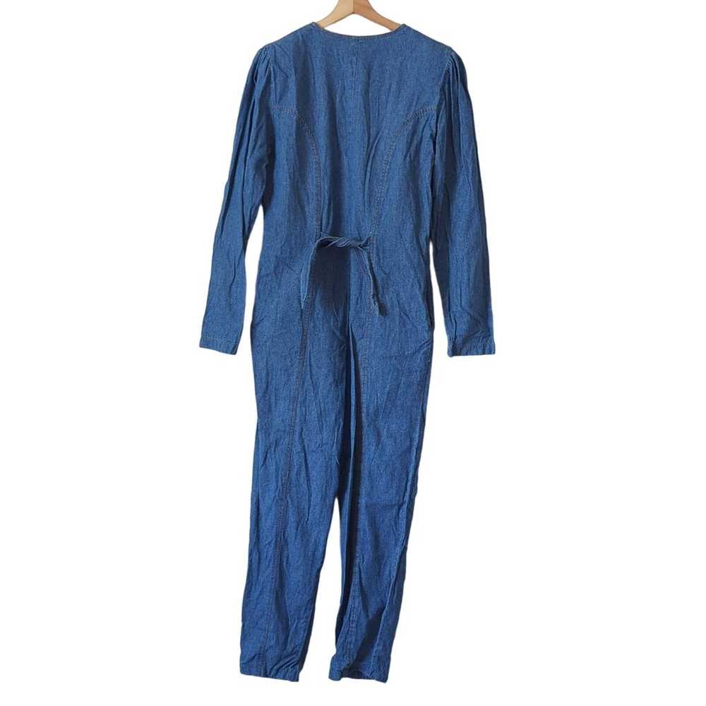 Vintage 80s Denim Blue Womens Jumpsuit Western Co… - image 2