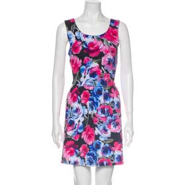 Mary McFadden floral skater cut out back dress - image 1