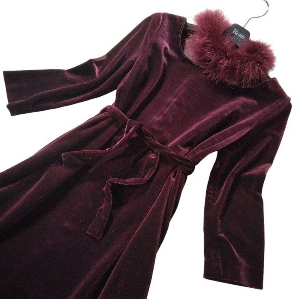 Hocomomora velour velvet long one-piece dress siz… - image 2