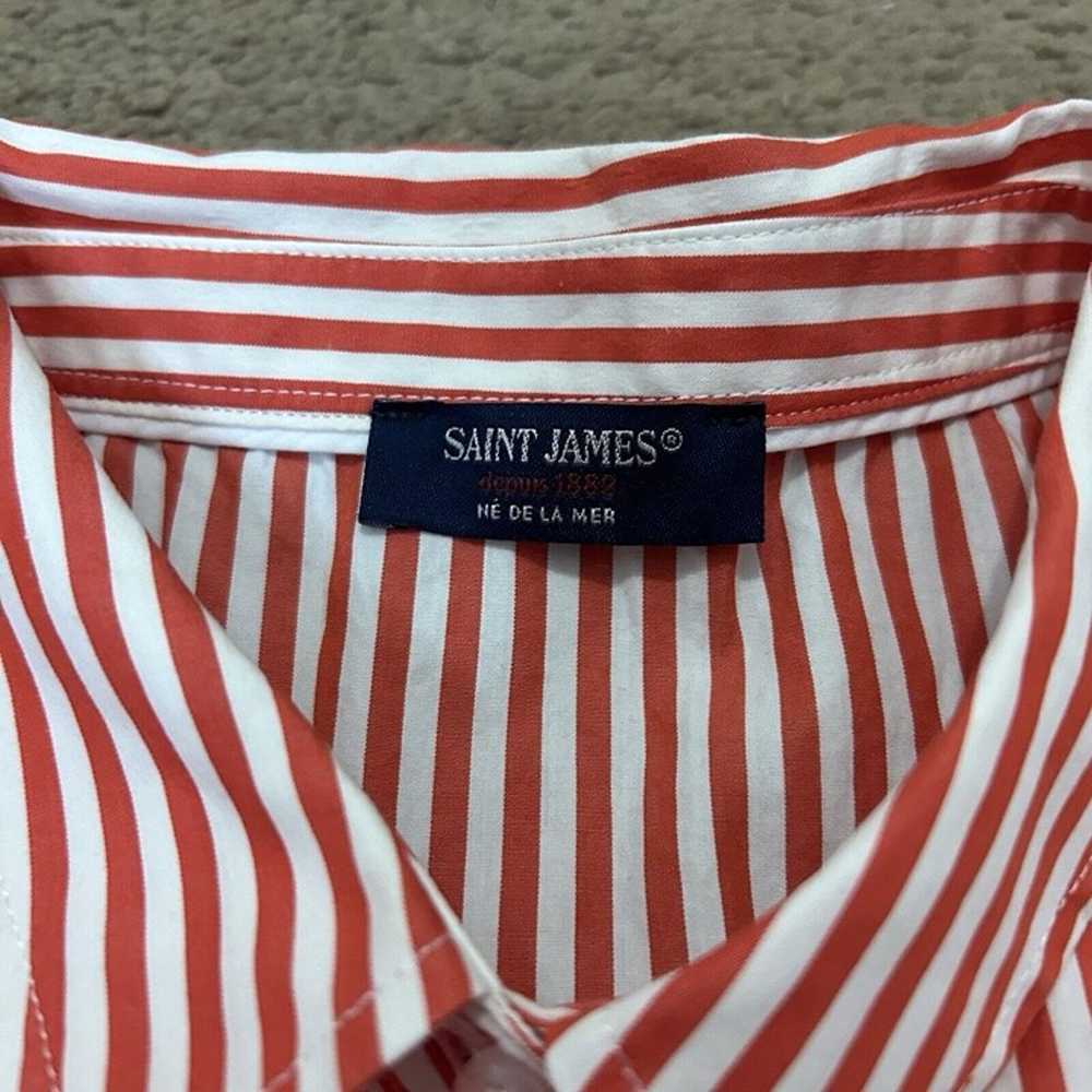 Saint James Striped Collared Dress Red White Size… - image 3