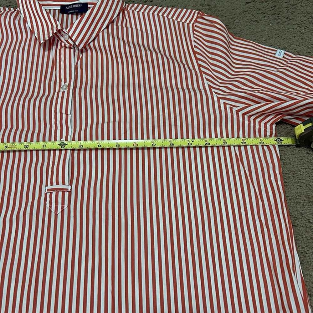 Saint James Striped Collared Dress Red White Size… - image 4