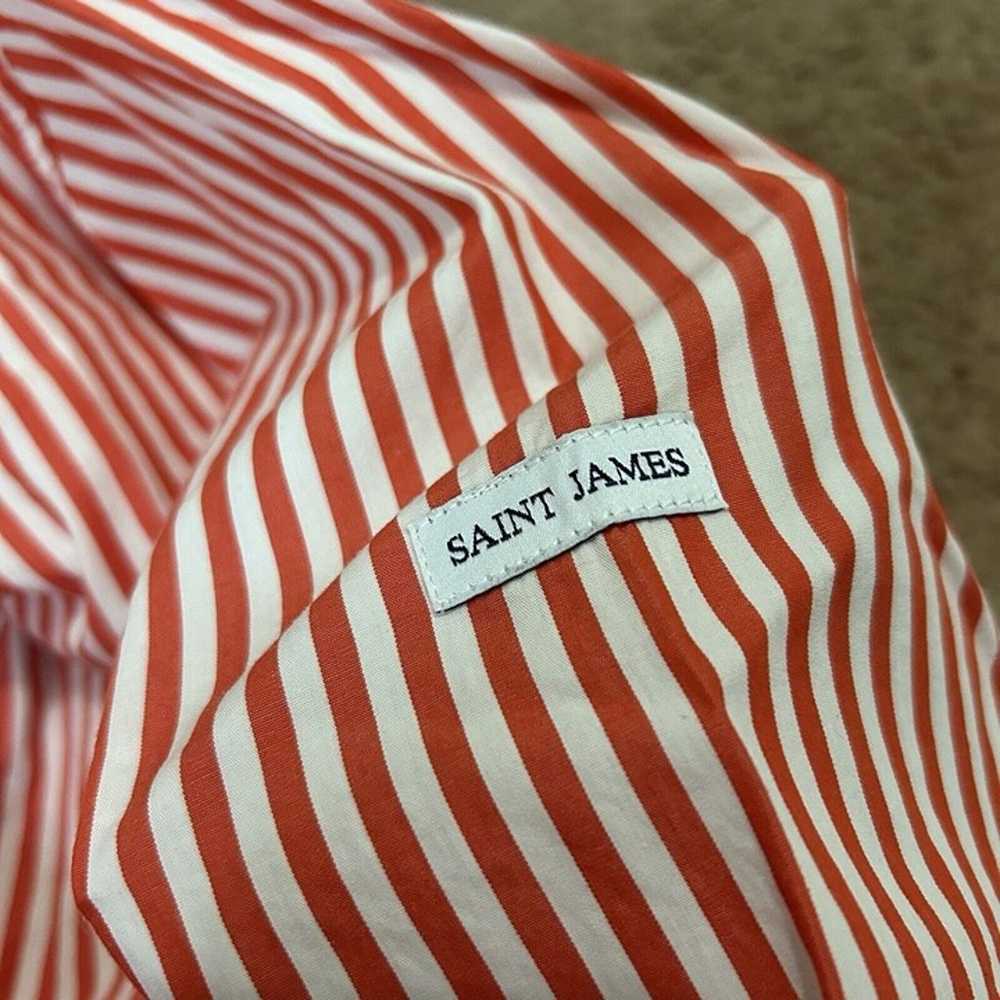 Saint James Striped Collared Dress Red White Size… - image 8