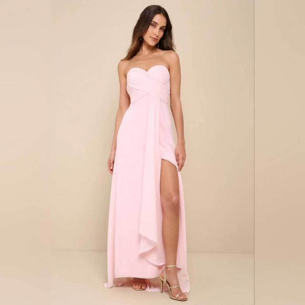 Lulu's Splendid Aura Light Pink Chiffon Pleated S… - image 2