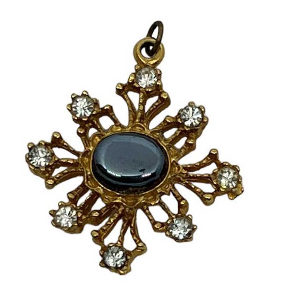 vintage star pendant gold tone - image 2