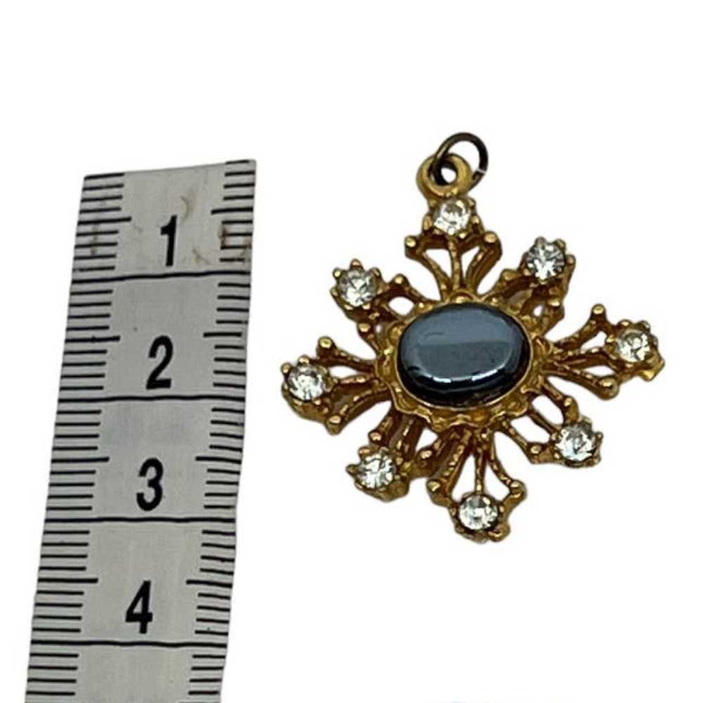 vintage star pendant gold tone - image 4