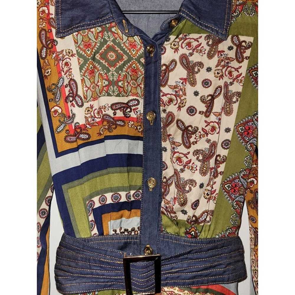 TOV Los Angeles Patchwork Paisley Denim Accent Ma… - image 6