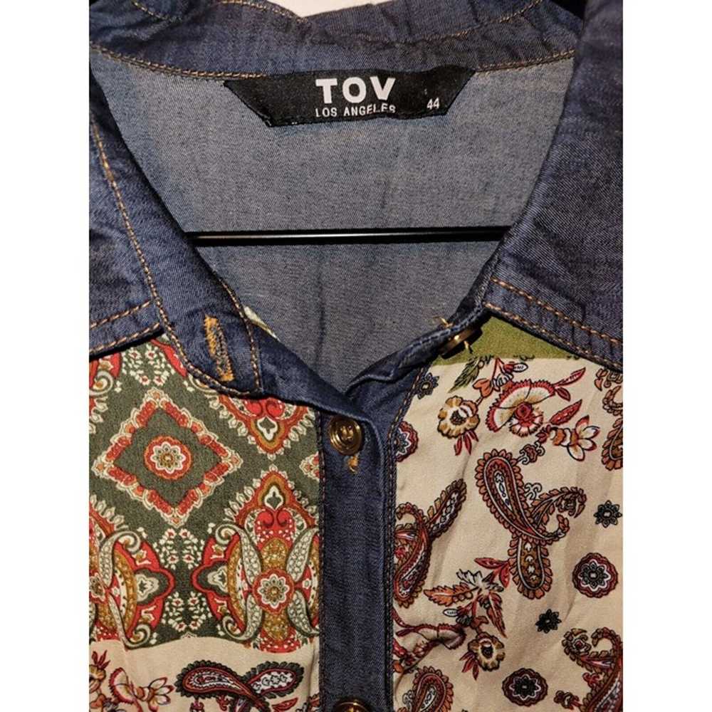 TOV Los Angeles Patchwork Paisley Denim Accent Ma… - image 7