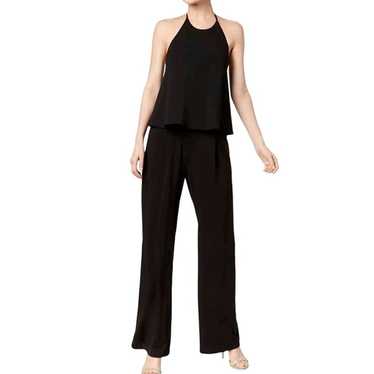 Calvin Klein Black Crepe Wide Leg Halter Top Jump… - image 1